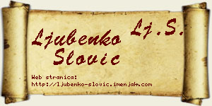 Ljubenko Slović vizit kartica